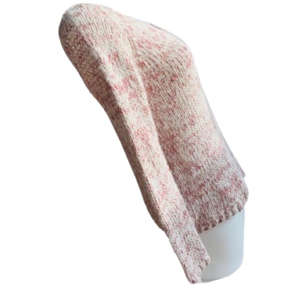 Zara Knit Mohair Asymmetrical High Low Pull Over Cream & Red Size Small - Picture 6 of 12